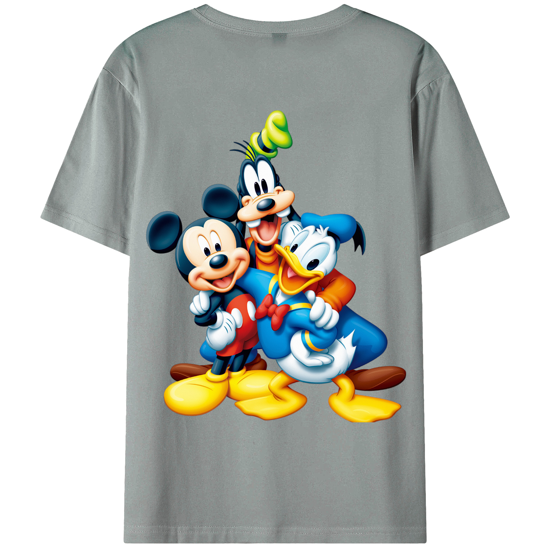 ミッキーマウス Mickey Mouse 綿100％ メンズ半袖Tシャツ（バックプリント） 通気性